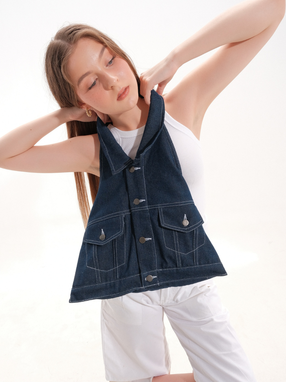 Aubrey Denim Shoulder Bag