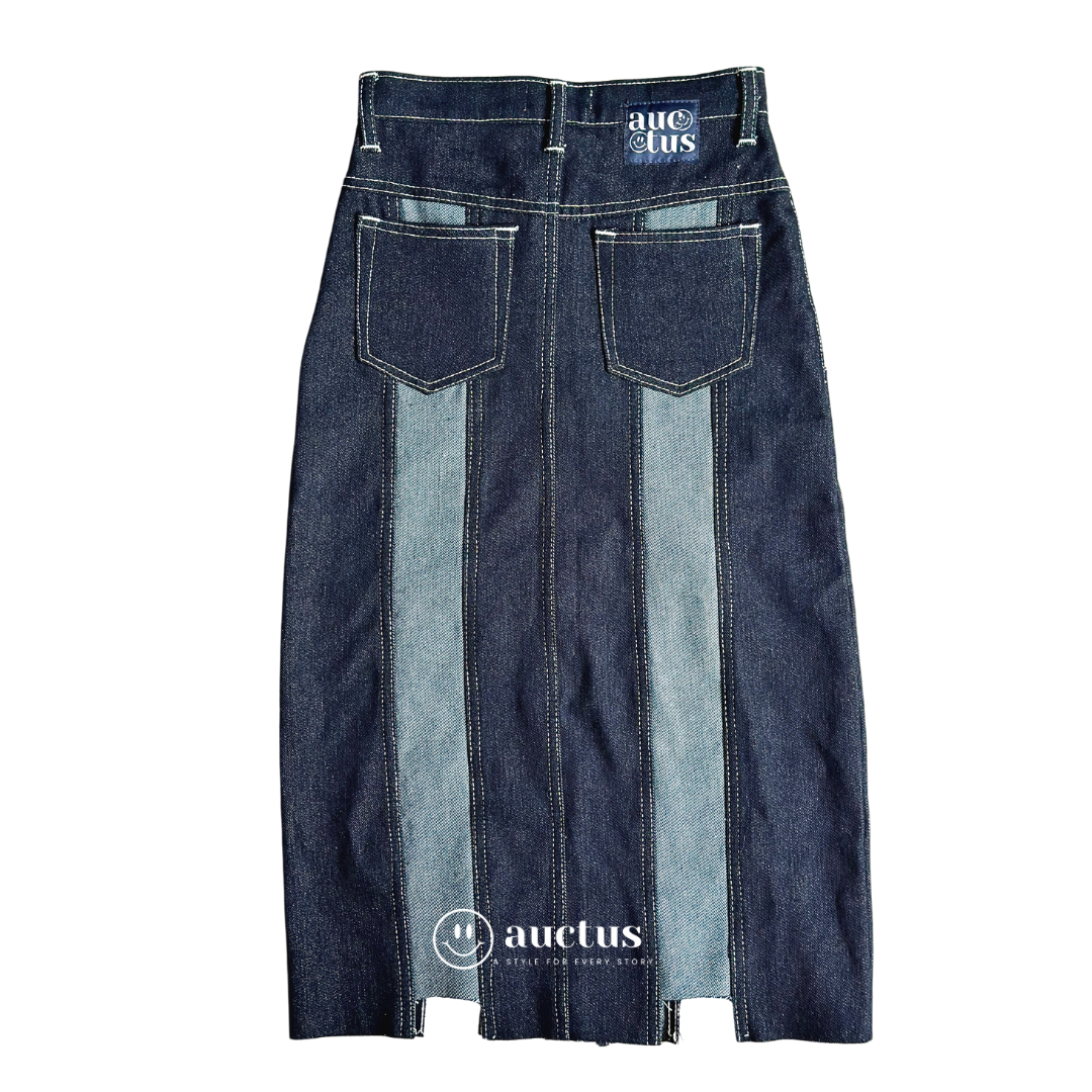 Rain Stripe Denim Skirt