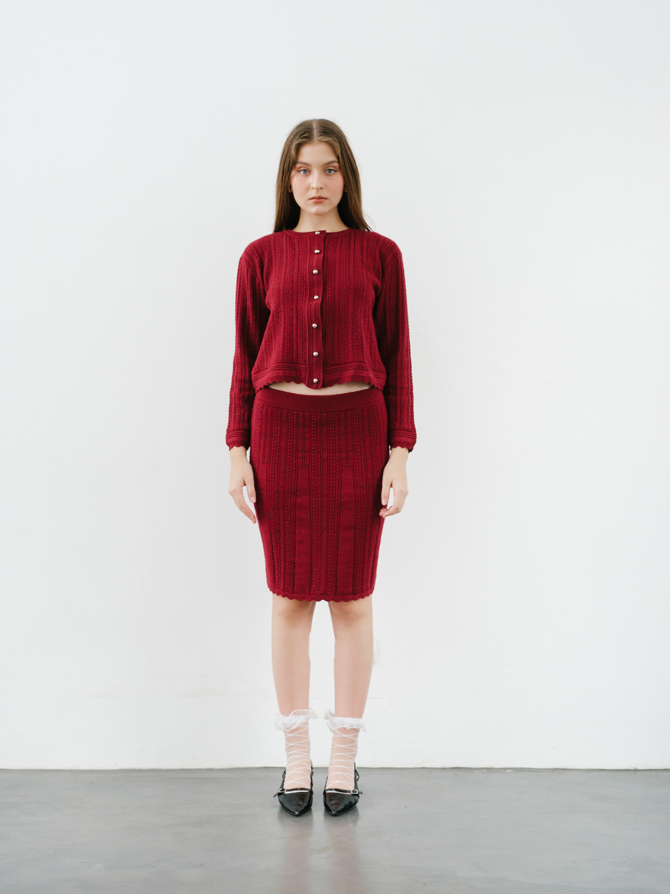 Luna Pattern Knit Button Cardigan