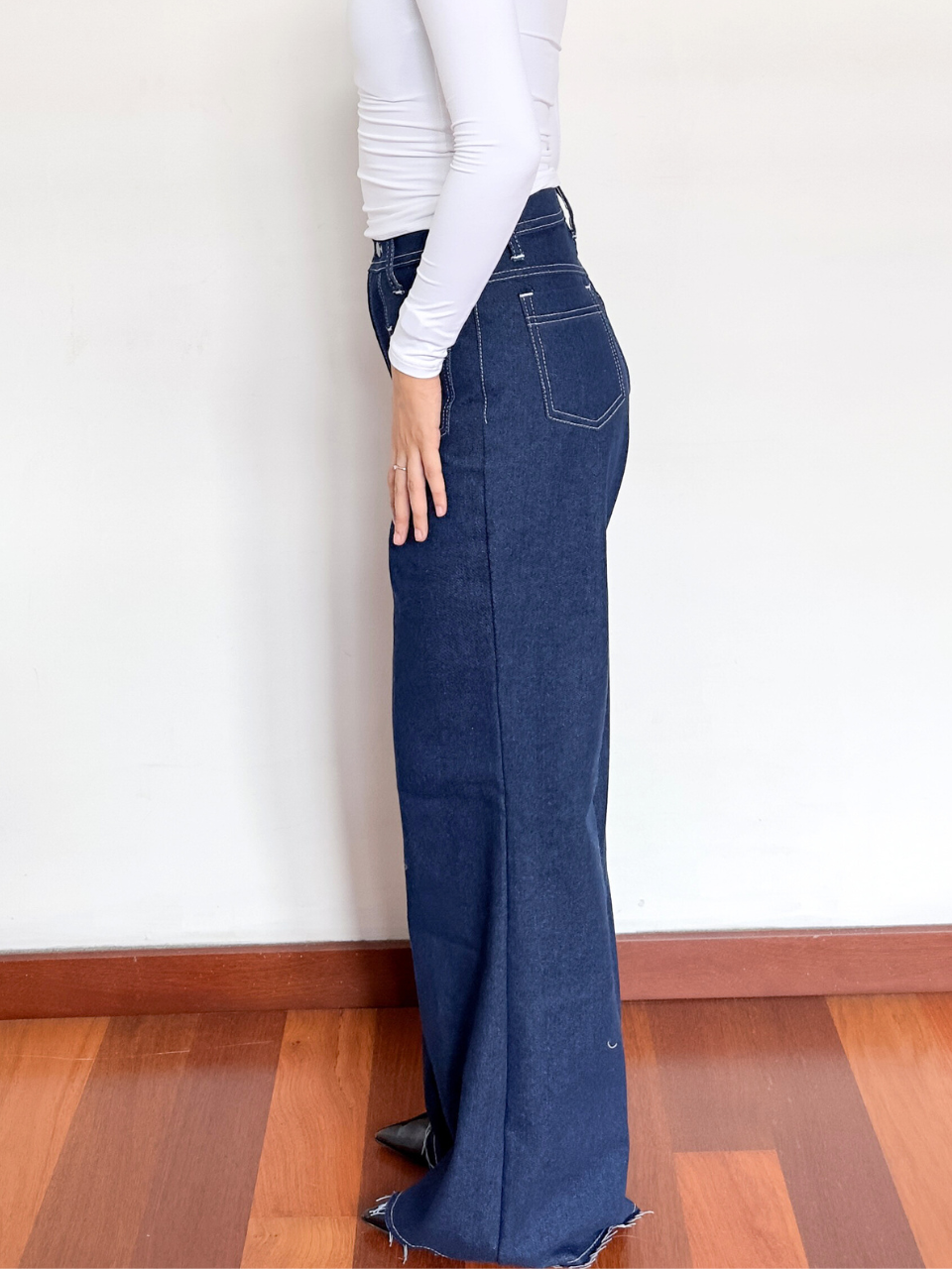Lucy Pocket Wide Leg Denim Jeans Pants