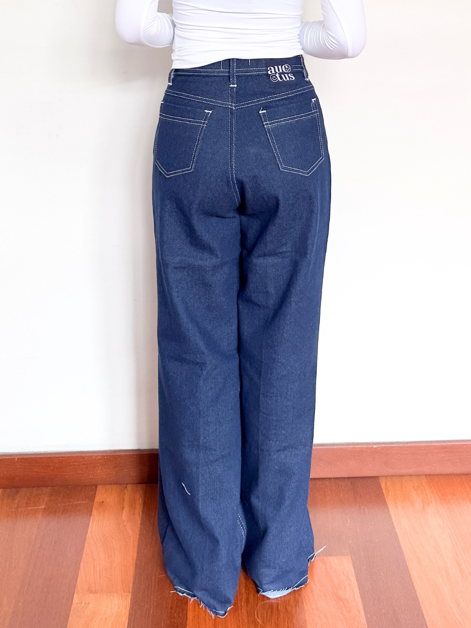 Lucy Pocket Wide Leg Denim Jeans Pants