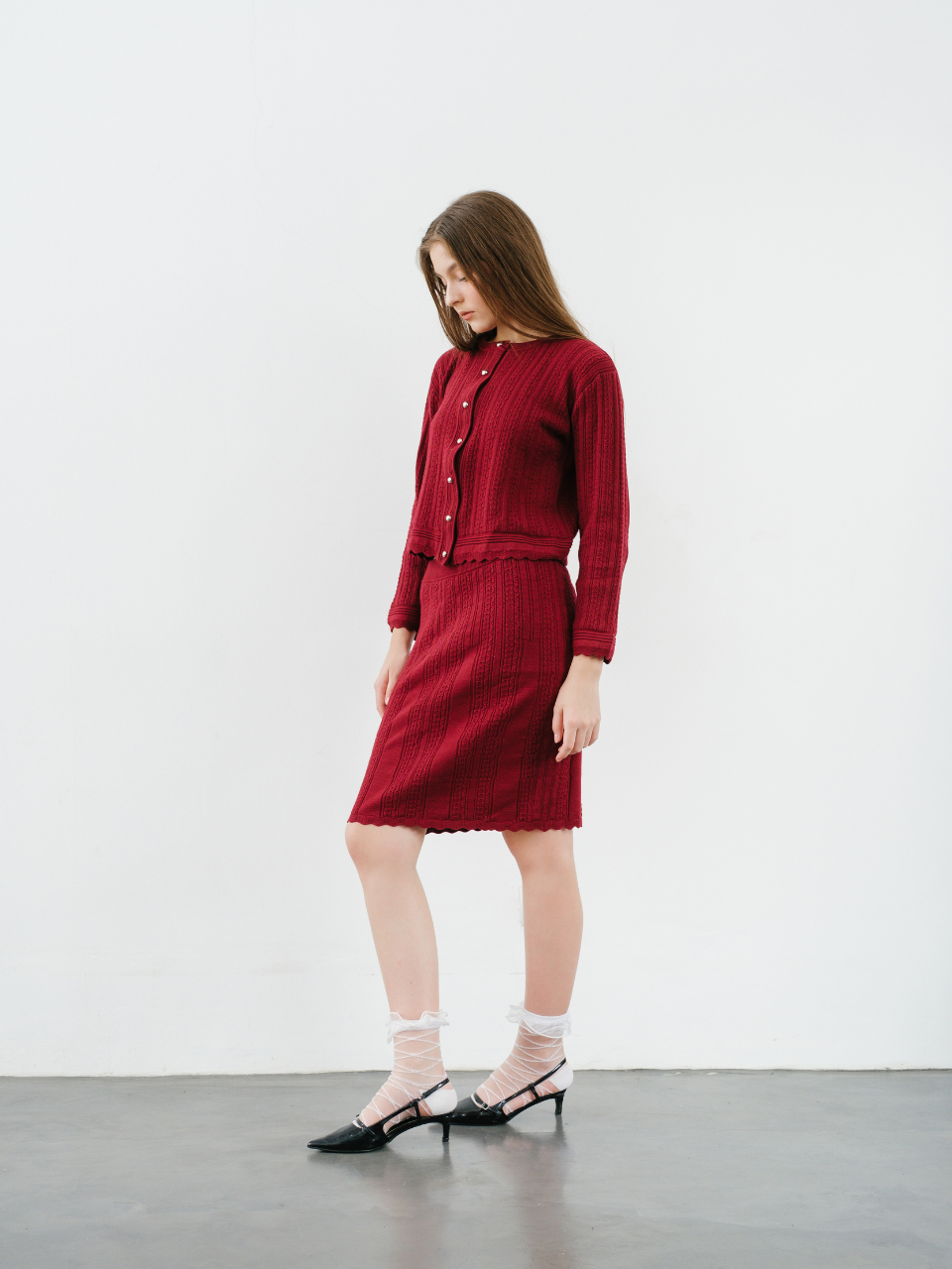 Luna Pattern Knit Button Cardigan