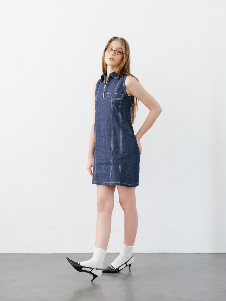 Rae Denim Zipper Dress