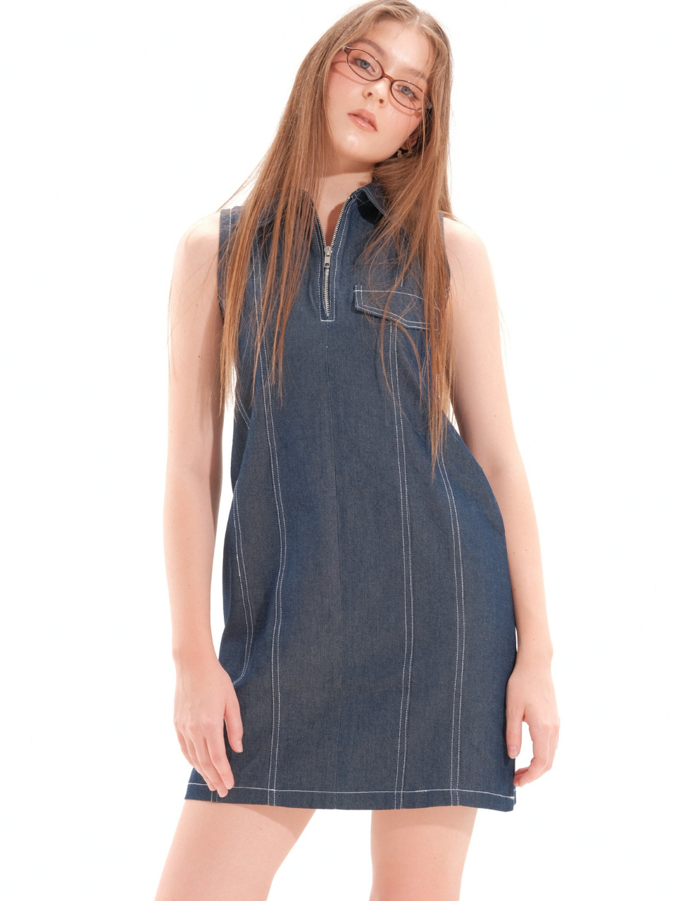 Rae Denim Zipper Dress
