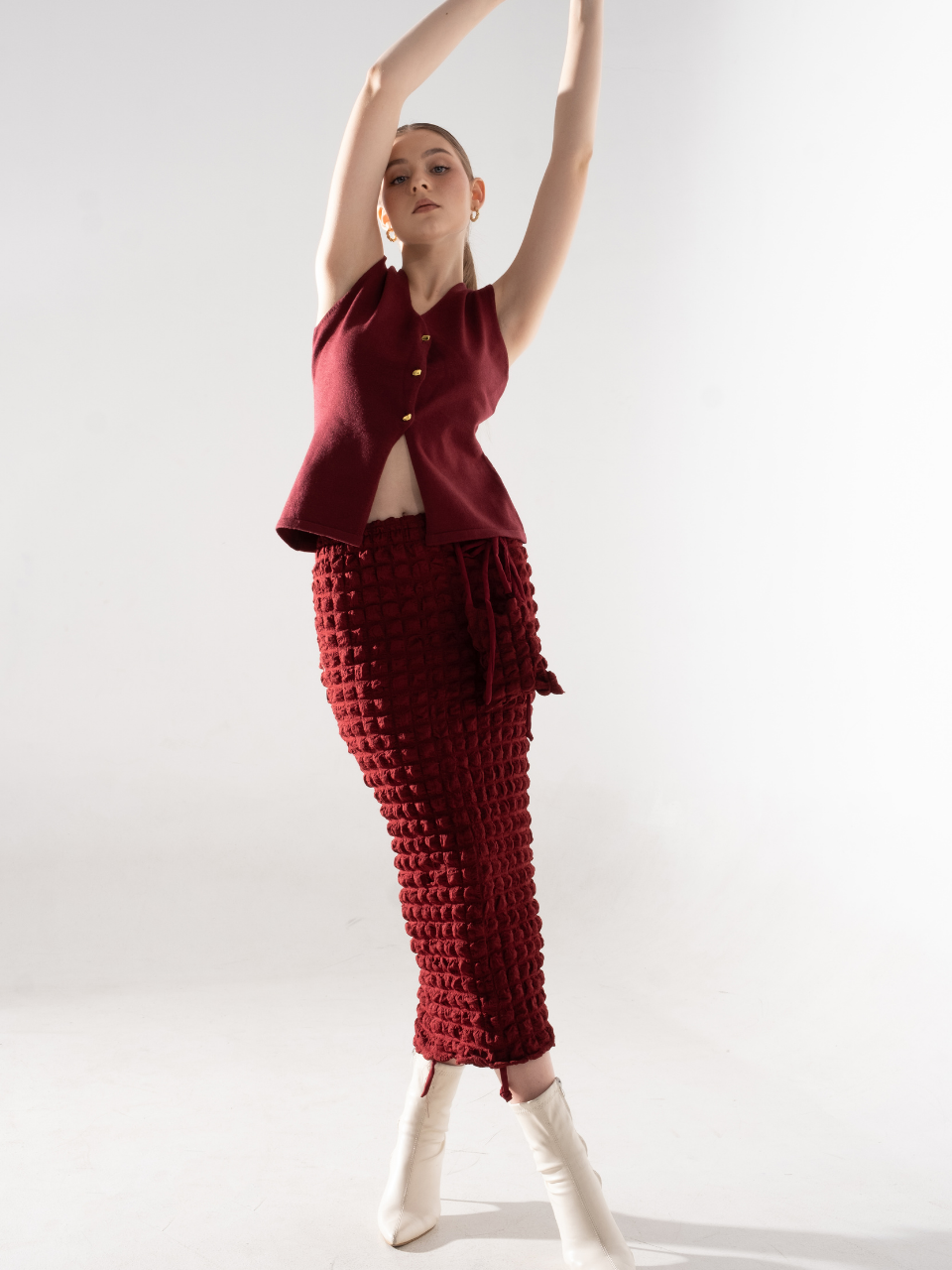 Nat Knit Button Waistcoat Vest