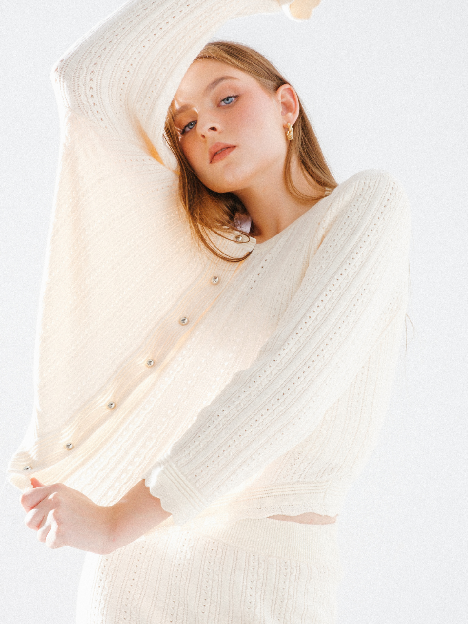 Luna Pattern Knit Button Cardigan