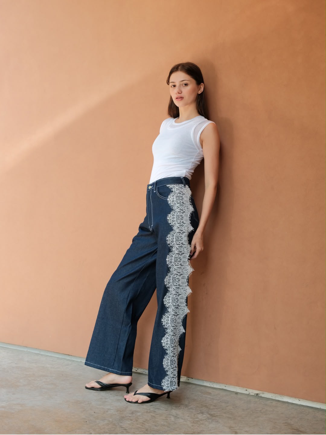 AUCTUS - Kate Lace Denim Pants