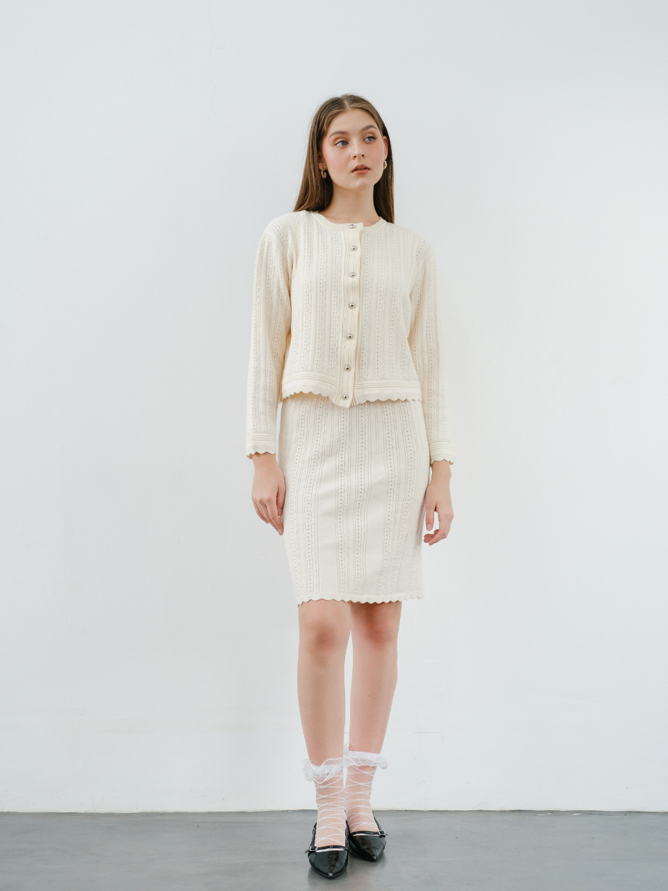Luna Pattern Knit Button Cardigan