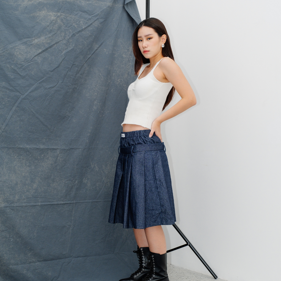 Kayle Double Denim Skirt