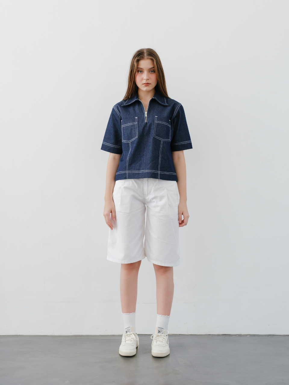 Kai Denim Pocket Top