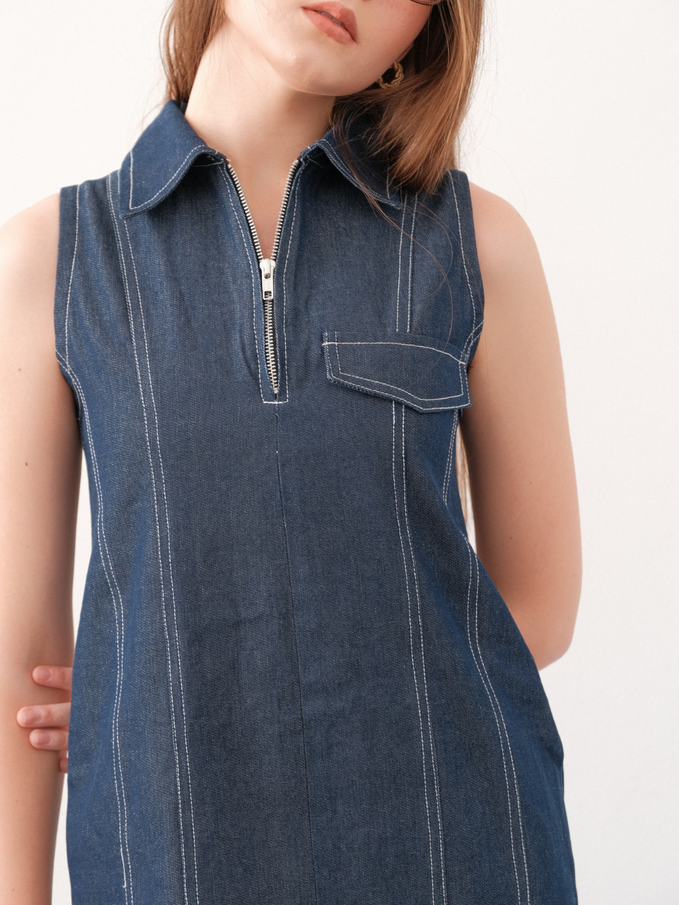 Rae Denim Zipper Dress