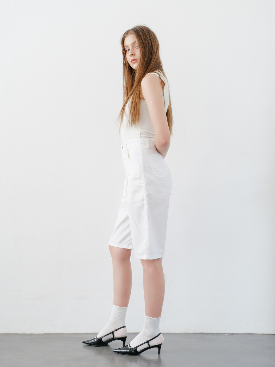 Loui White Jorts Denim Pants