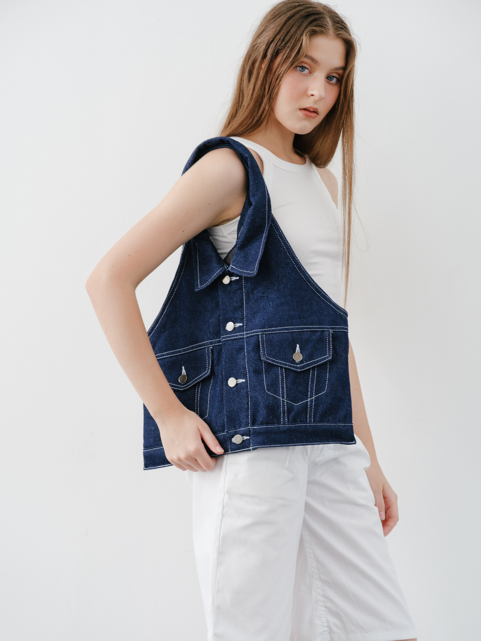 Aubrey Denim Shoulder Bag