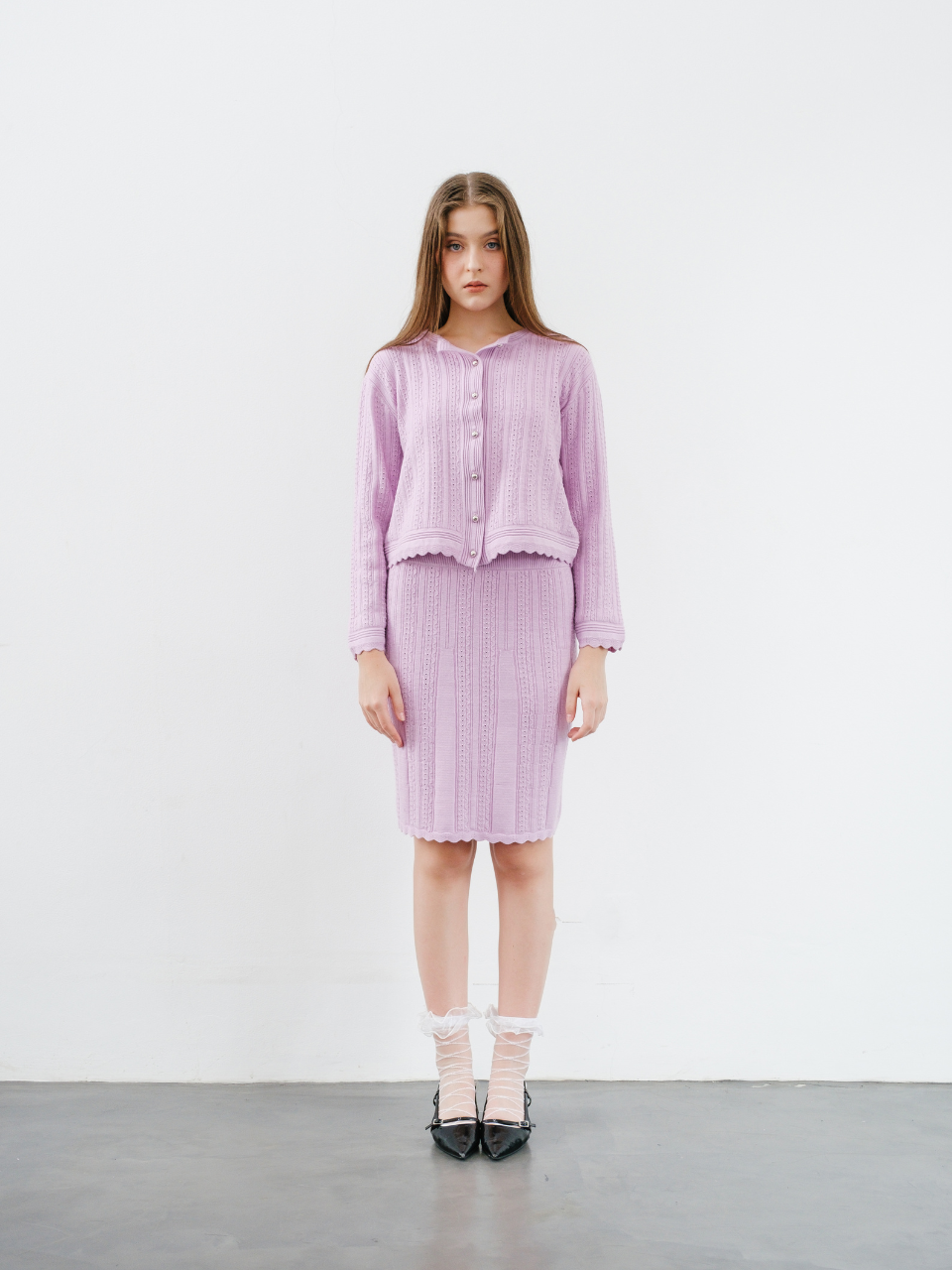 Luna Pattern Knit Button Cardigan