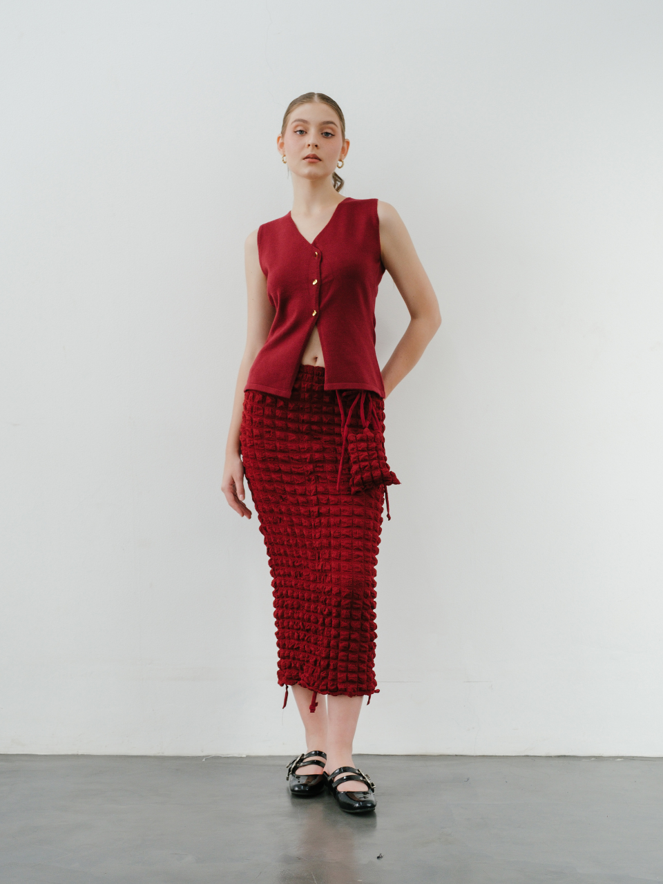 Nat Knit Button Waistcoat Vest