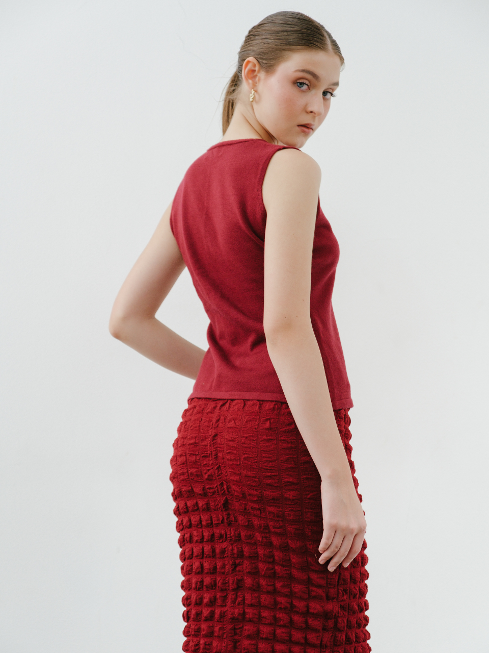 Nat Knit Button Waistcoat Vest