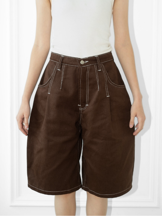 AUCTUS - Noel Barrel Short Denim Pants