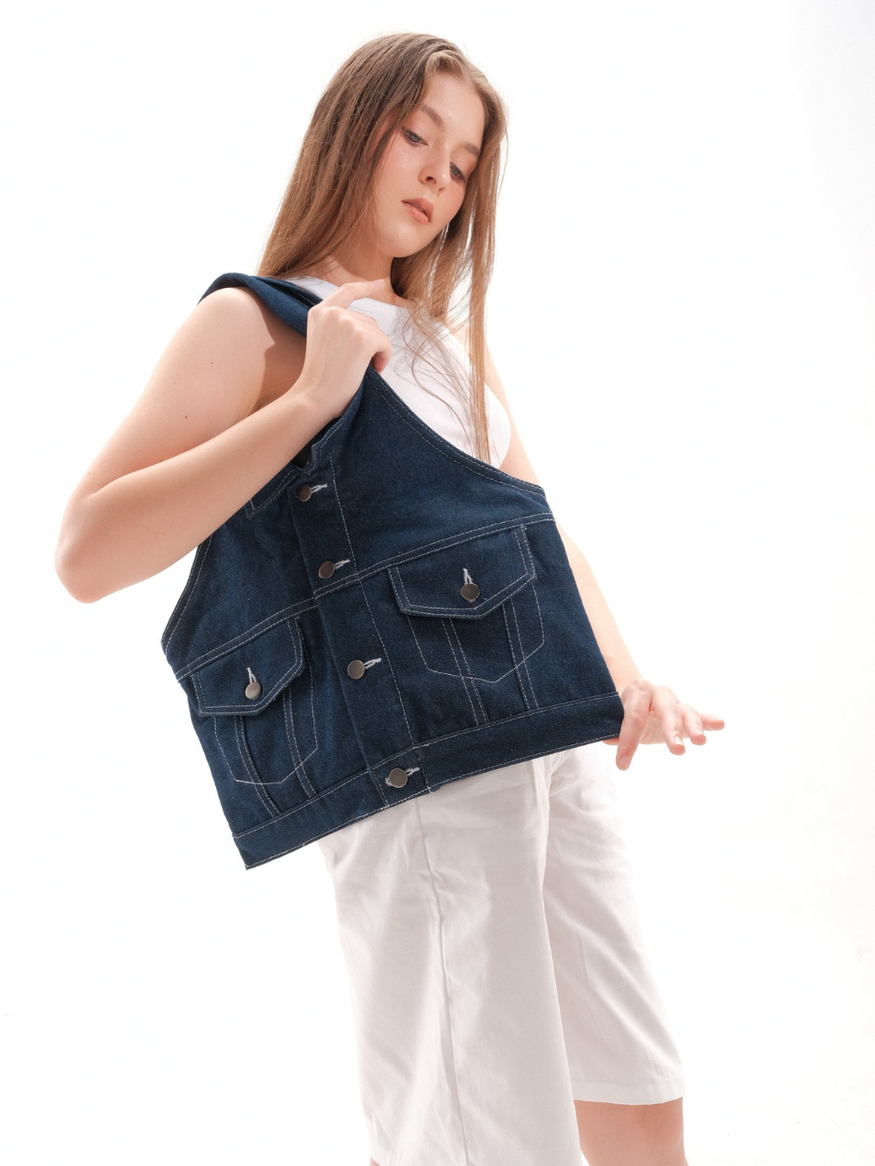 Aubrey Denim Shoulder Bag