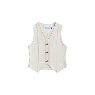 AUCTUS - Orlin White Denim Vest Top