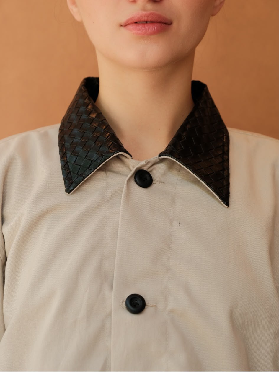 AUCTUS - Sable Leather Collar Jacket