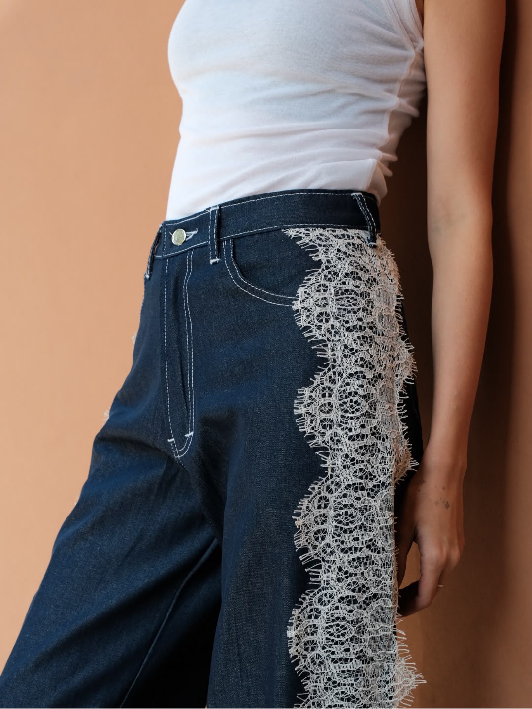 AUCTUS - Kate Lace Denim Pants