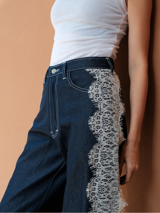 AUCTUS - Kate Lace Denim Pants
