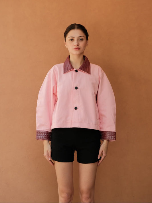 AUCTUS - Sable Leather Collar Jacket