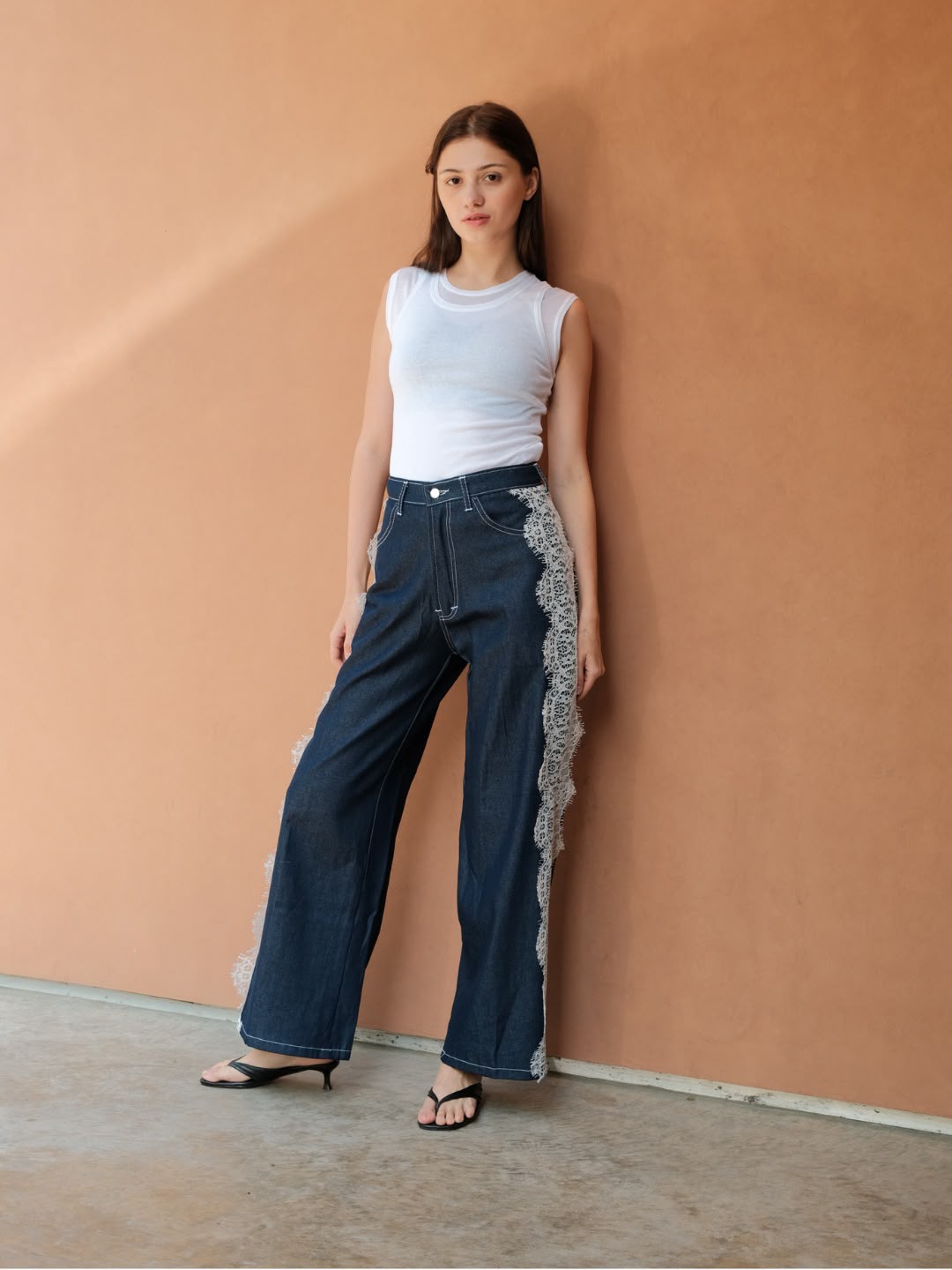 AUCTUS - Kate Lace Denim Pants