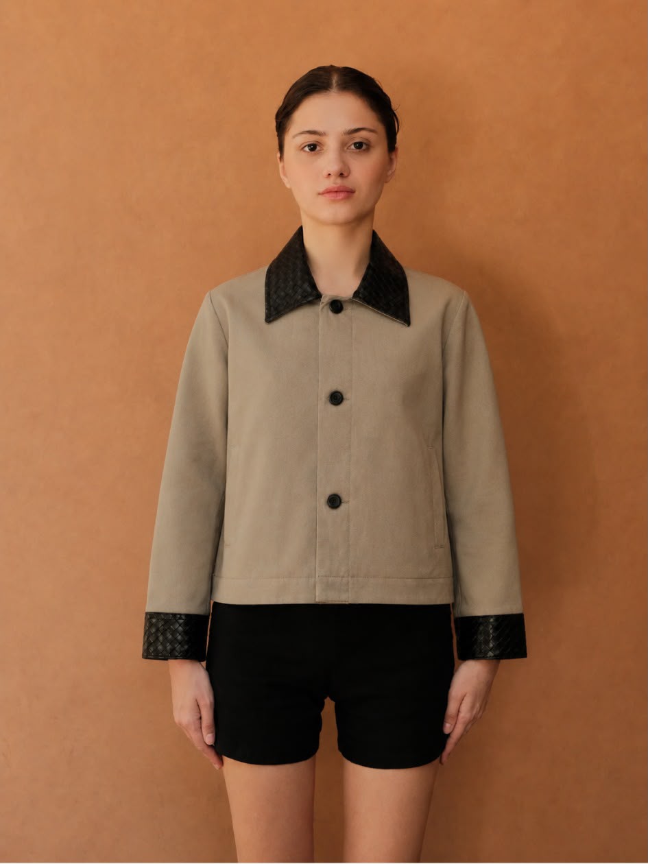 AUCTUS - Sable Leather Collar Jacket